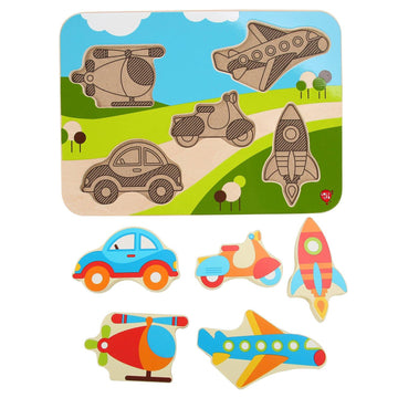 Vehicles - wooden puzzle - T&M Toys